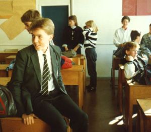 Young people at school. Causing trouble. Probably